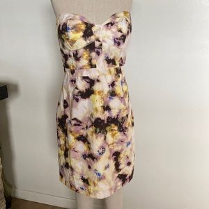 J. Crew strapless impressionistic patterned dress size 12 in excellent condition